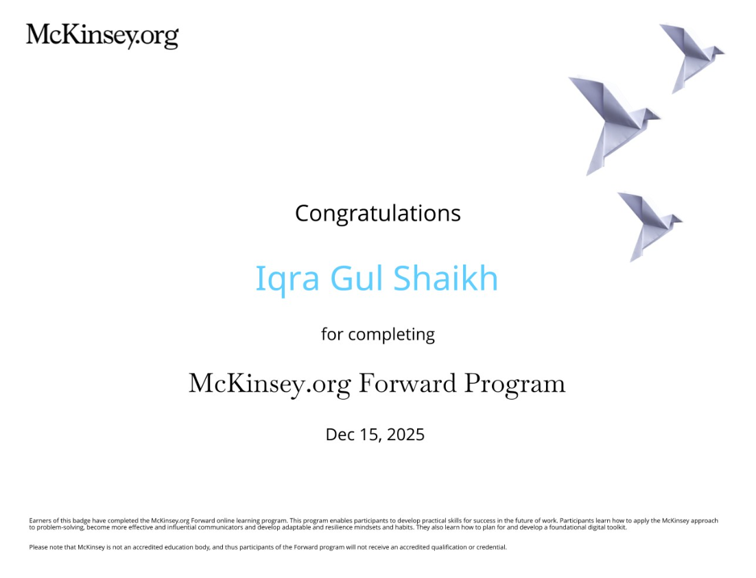 McKinsey Forward Certificate